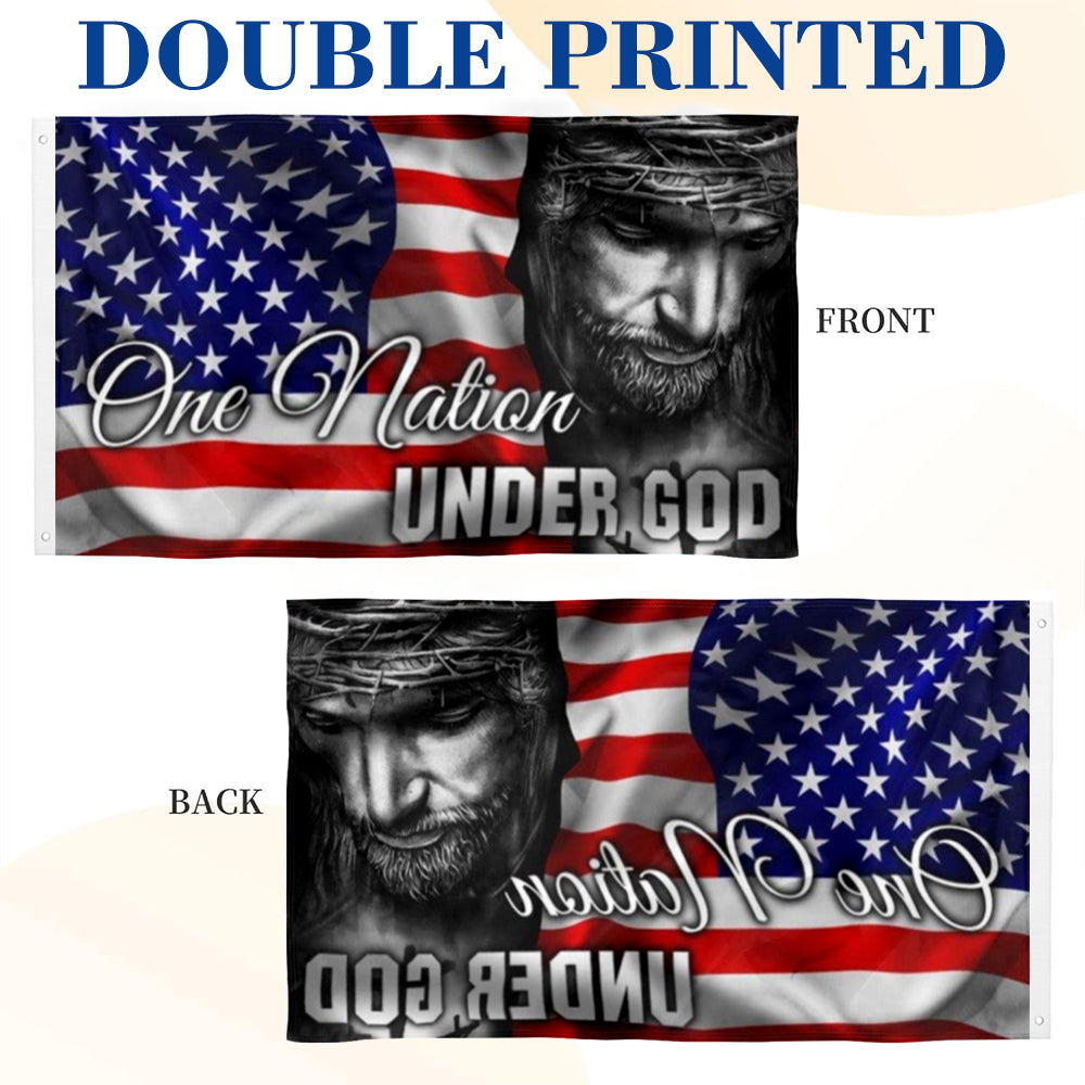 "One Nation Under God" flag 3x5ft banner man cave