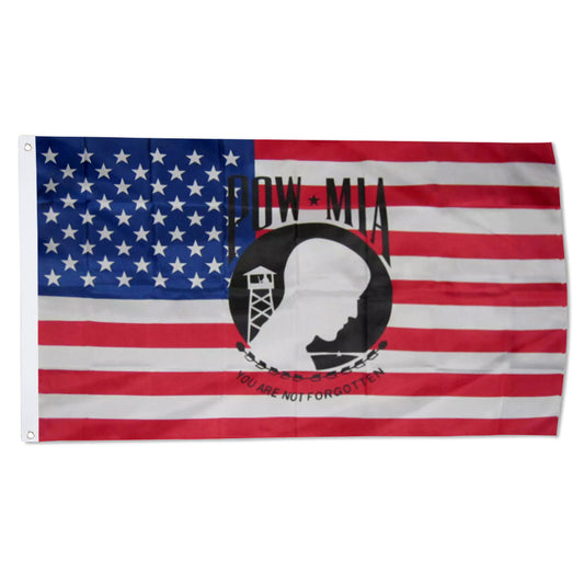 POW-MIA Emblem on US flag 3x5ft banner man cave