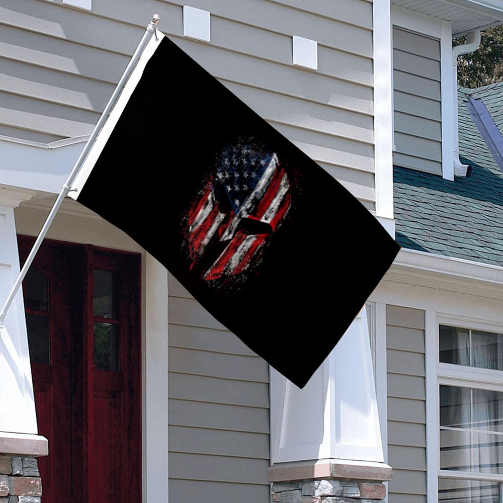 Patriotic Punisher Spartan flag 3x5ft banner man cave