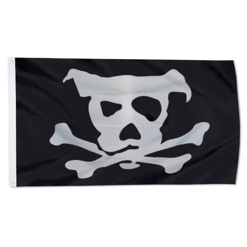 Pirate-Style Dog Skull flag 3x5ft banner man cave