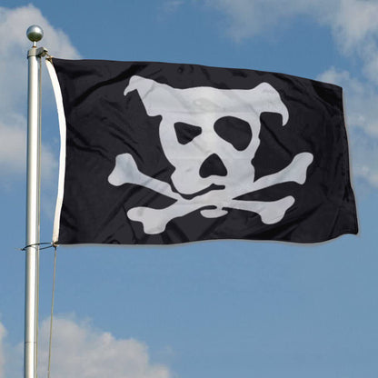 Pirate-Style Dog Skull flag 3x5ft banner man cave