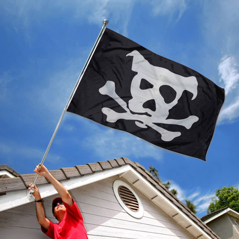 Pirate-Style Dog Skull flag 3x5ft banner man cave