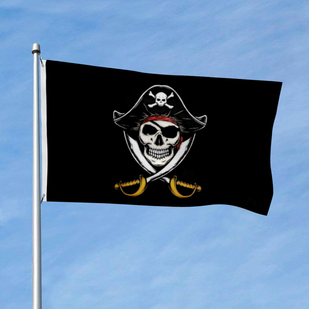 Pirate Skull flag 3x5ft banner man cave