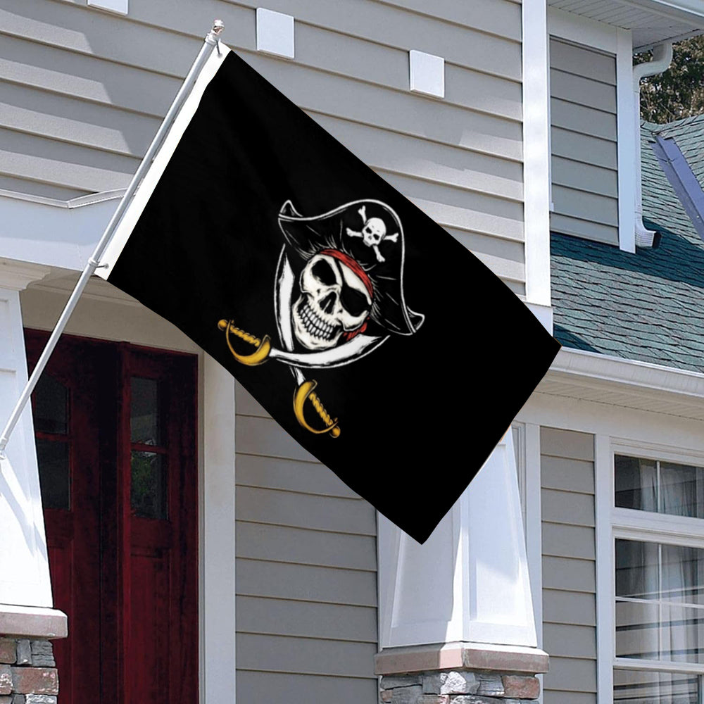Pirate Skull flag 3x5ft banner man cave