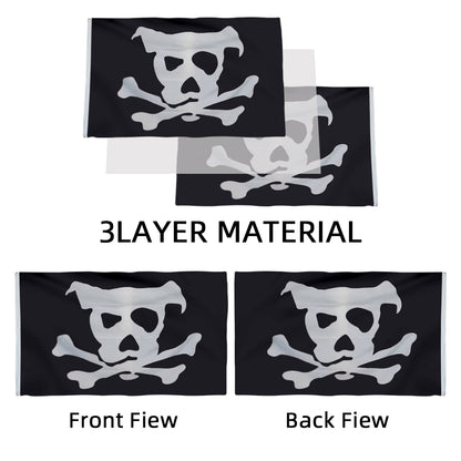 Pirate-Style Dog Skull flag 3x5ft banner man cave