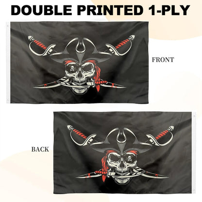 Dark Style Pirate Skull flag 3x5ft banner man cave