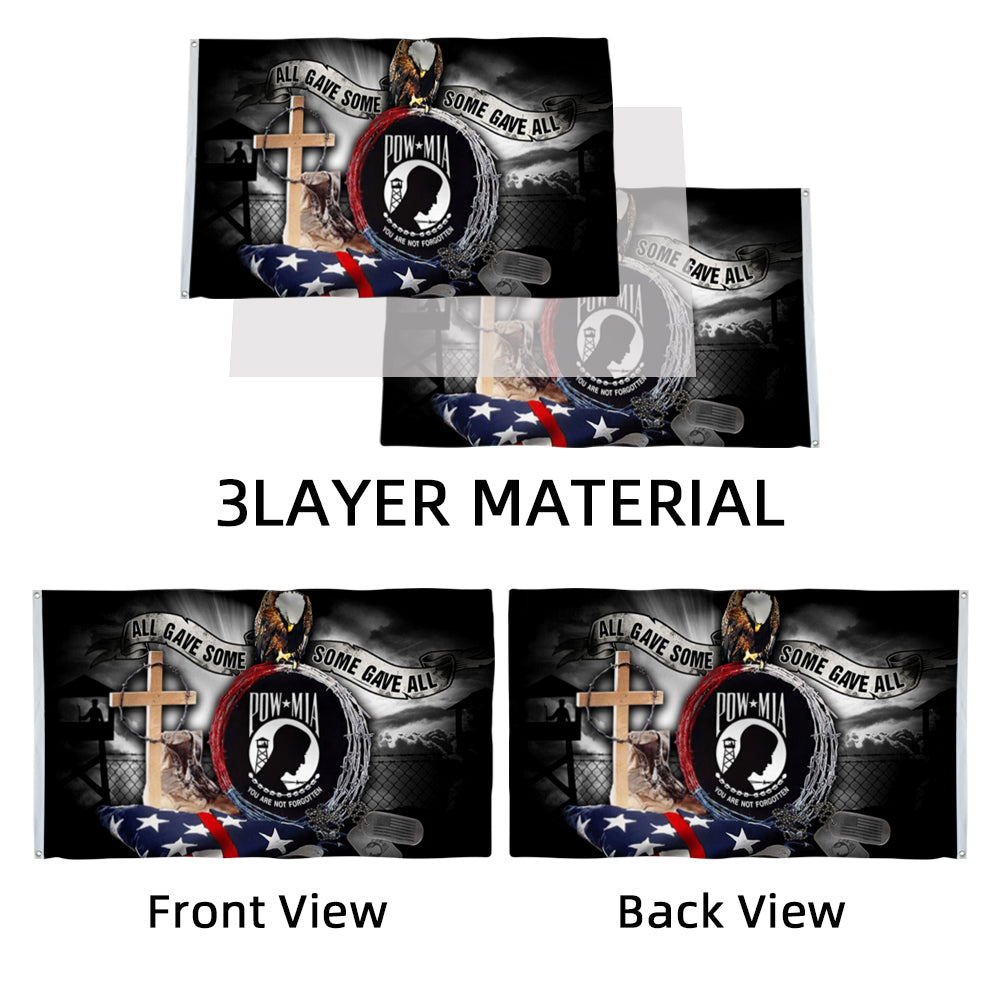 POW-MIA Grommet flag ("All Gave Some, Some Gave All") 3x5ft banner man cave