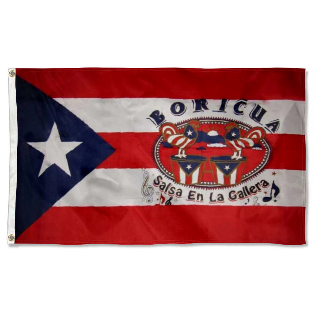 Puerto Rico Boricua Salsa En La Gallera flag 3x5ft banner man cave