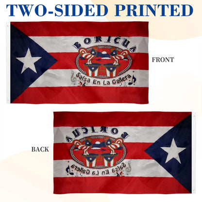 Puerto Rico Boricua Salsa En La Gallera flag 3x5ft banner man cave