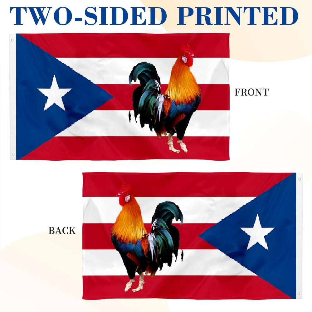 Puerto Rico Rooster Cock flag 3x5ft banner man cave