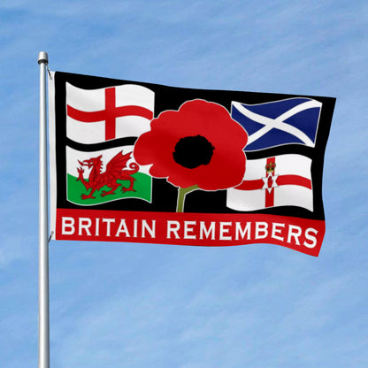Remembrance British Lest We Forget flag 3x5ft banner man cave