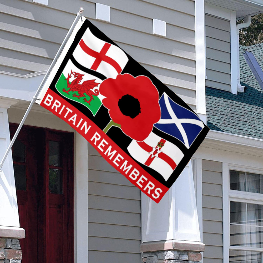 Remembrance British Lest We Forget flag 3x5ft banner man cave