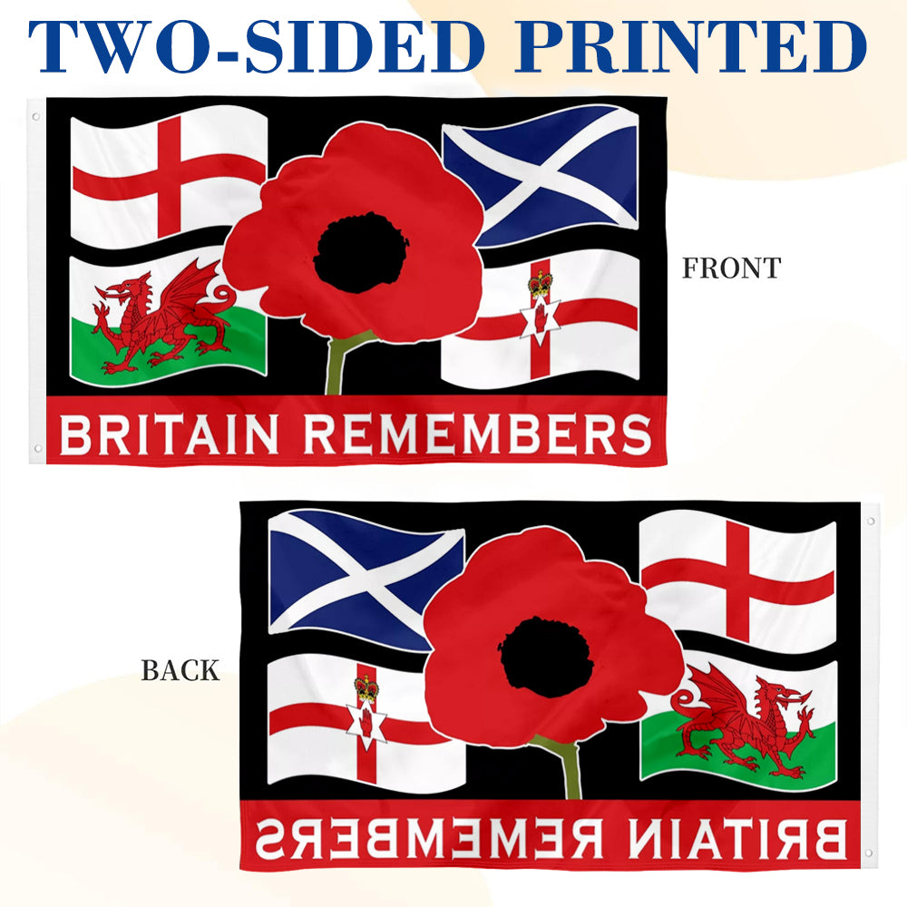 Remembrance British Lest We Forget flag 3x5ft banner man cave