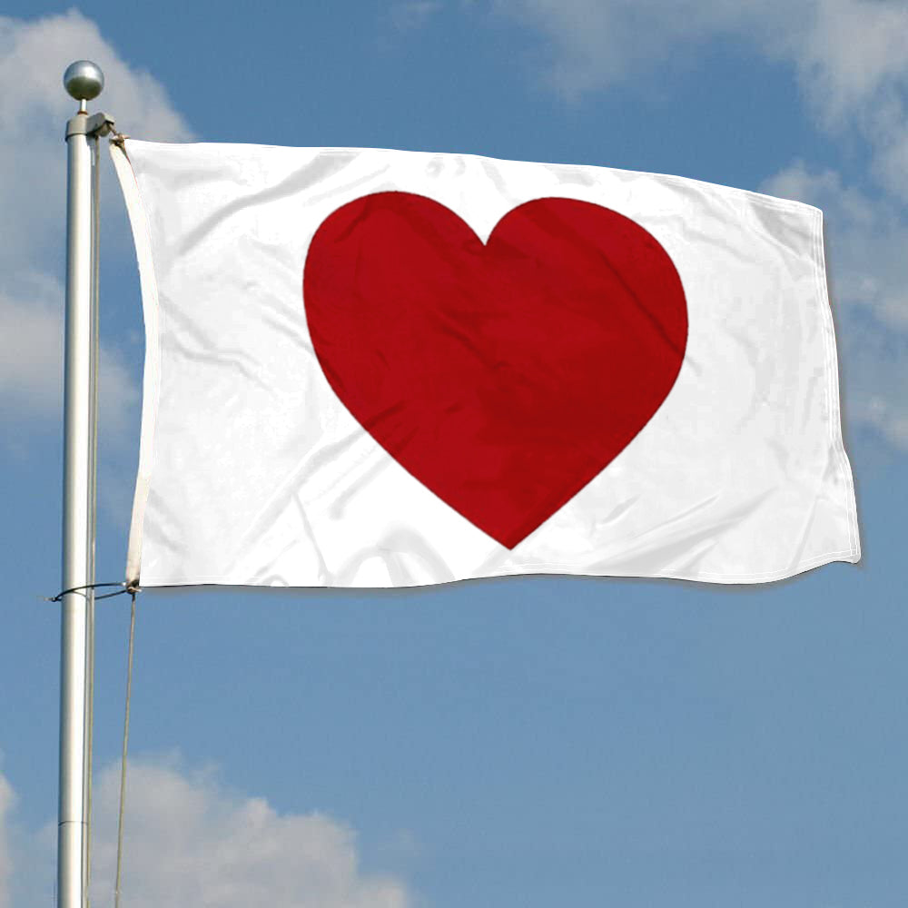 Red Heart Love flag 3x5ft banner man cave