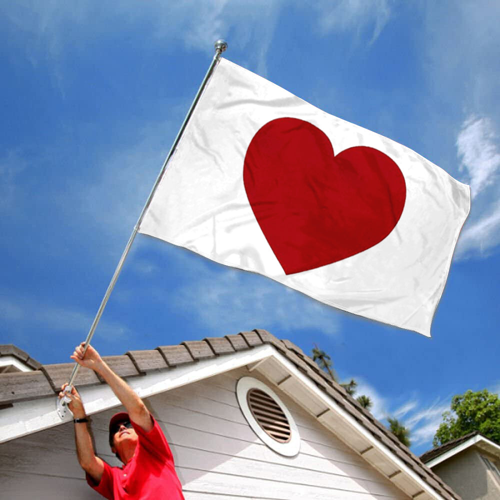 Red Heart Love flag 3x5ft banner man cave