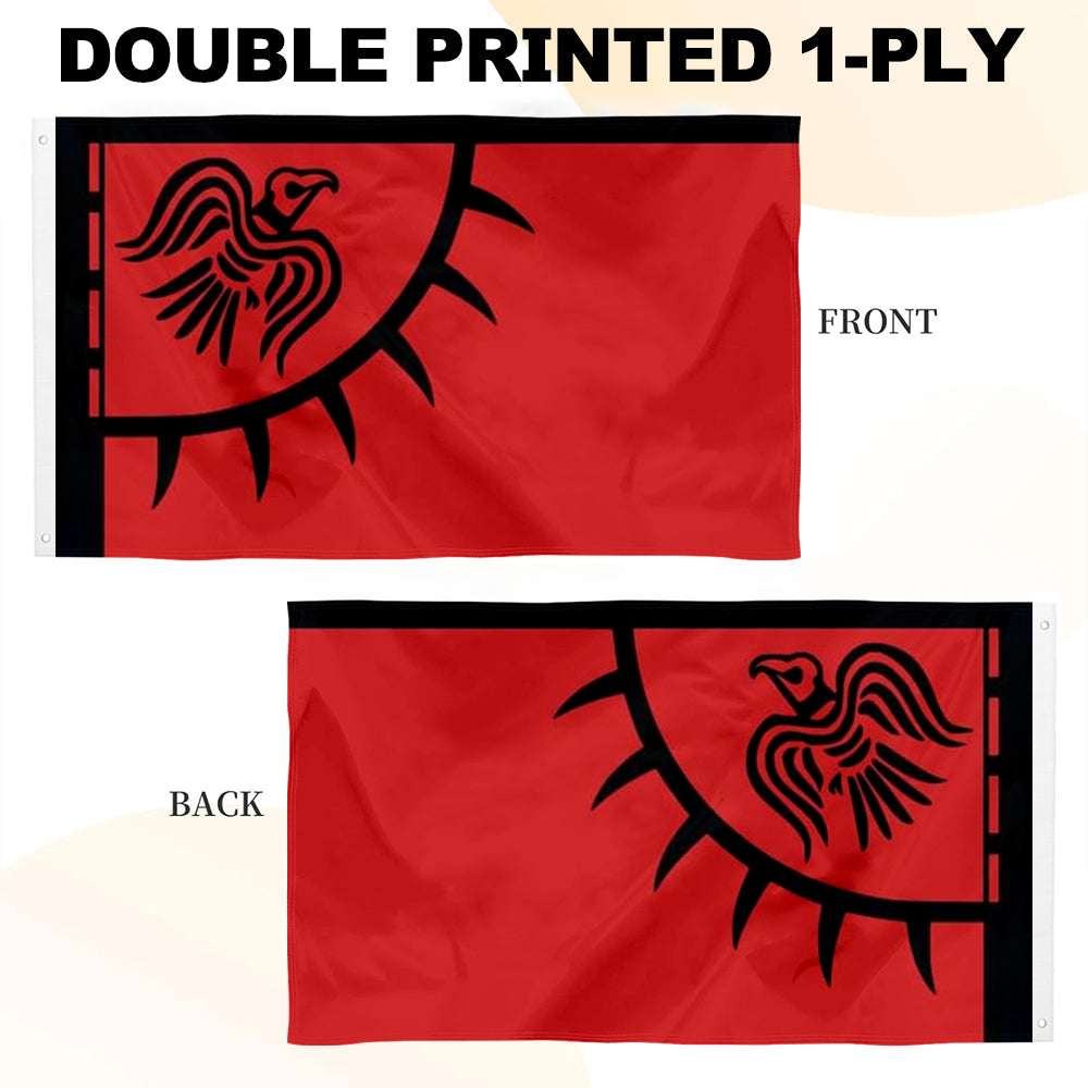 Red Viking Raven flag 3x5ft banner man cave