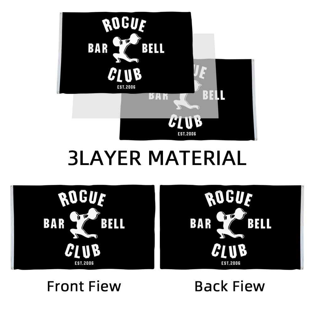"Rogue Barbell Club" Gym flag 3x5ft banner man cave