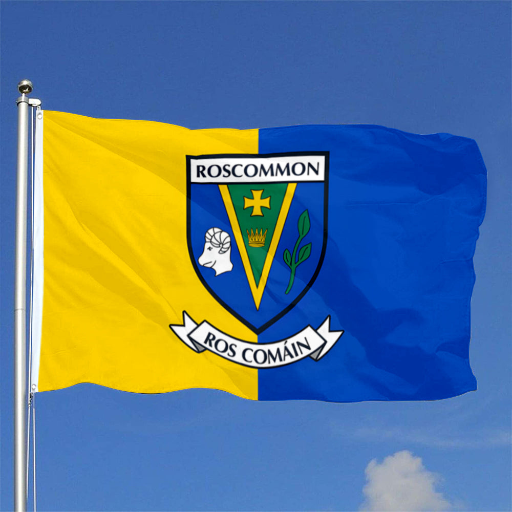 Roscommon County Coat of Arms Ireland flag 3x5ft banner man cave
