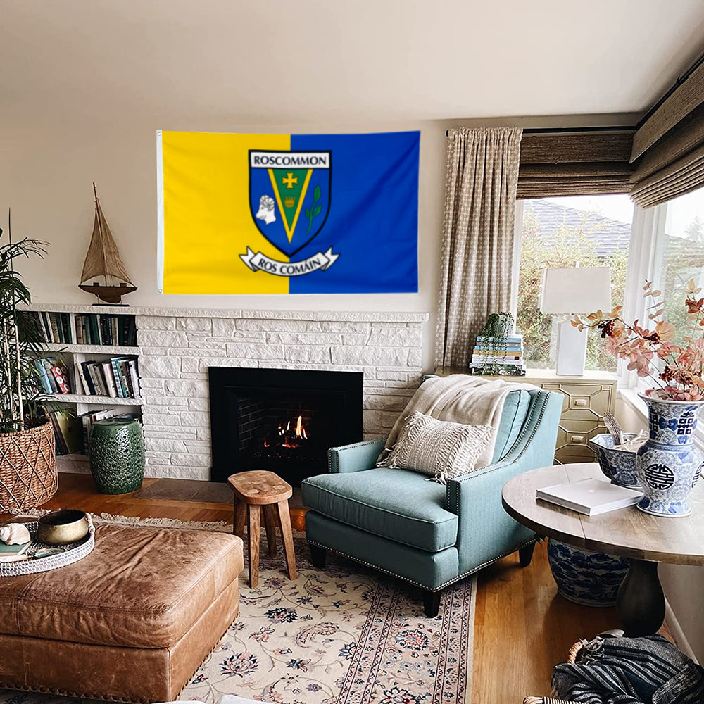 Roscommon County Coat of Arms Ireland flag 3x5ft banner man cave