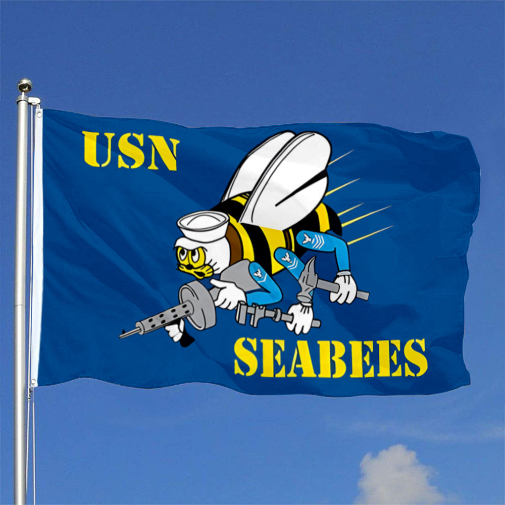 U.S. Navy Seabees flag 3x5ft banner man cave 2