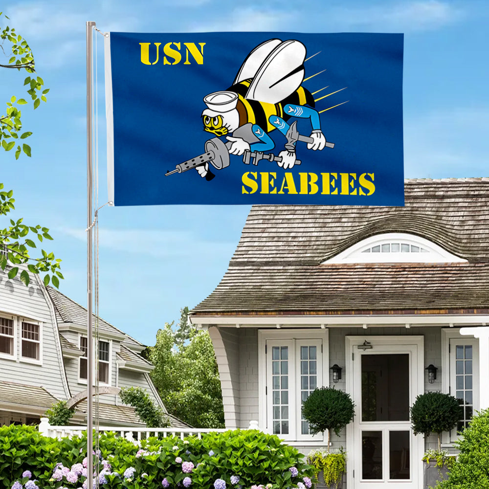 U.S. Navy Seabees flag 3x5ft banner man cave 2