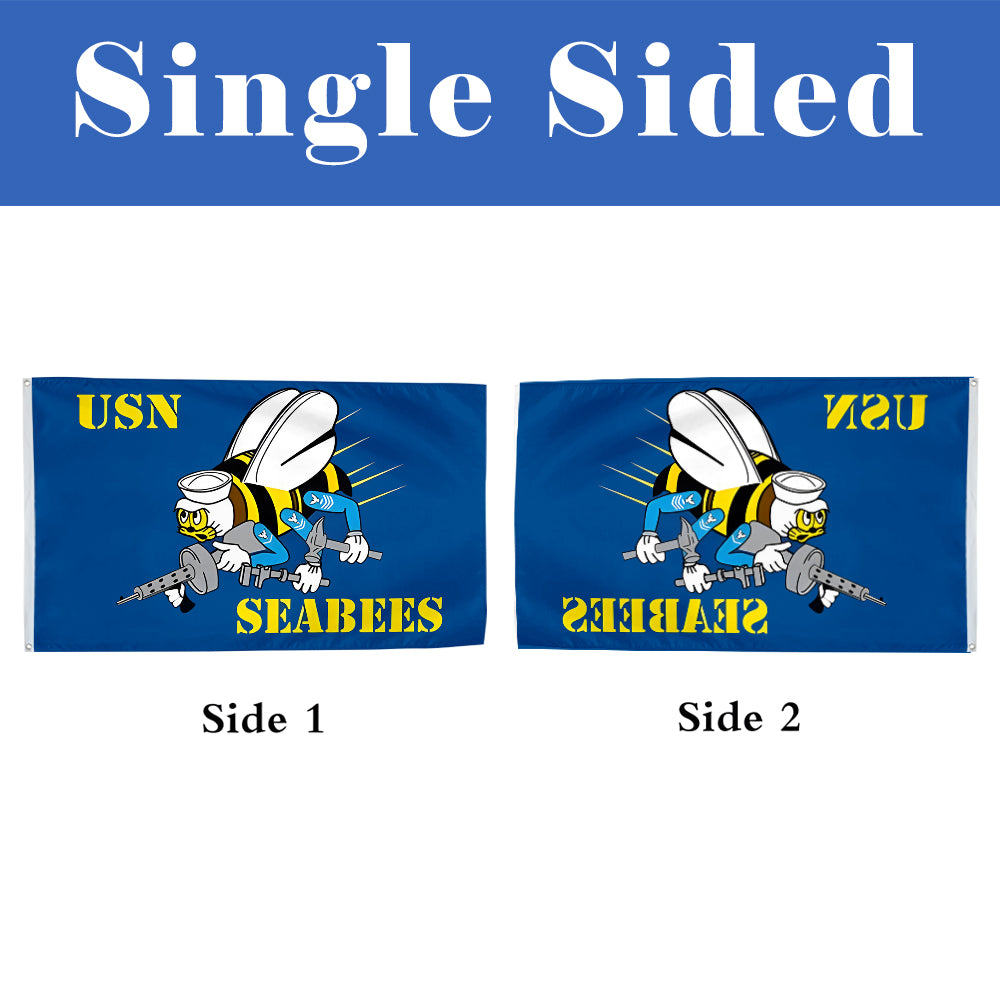 U.S. Navy Seabees flag 3x5ft banner man cave 2