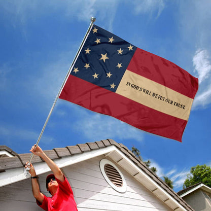 Stars And Bars 13 In God'S Will We Put Our Trust Csa Civl War Vintage flag 3x5ft banner man cave