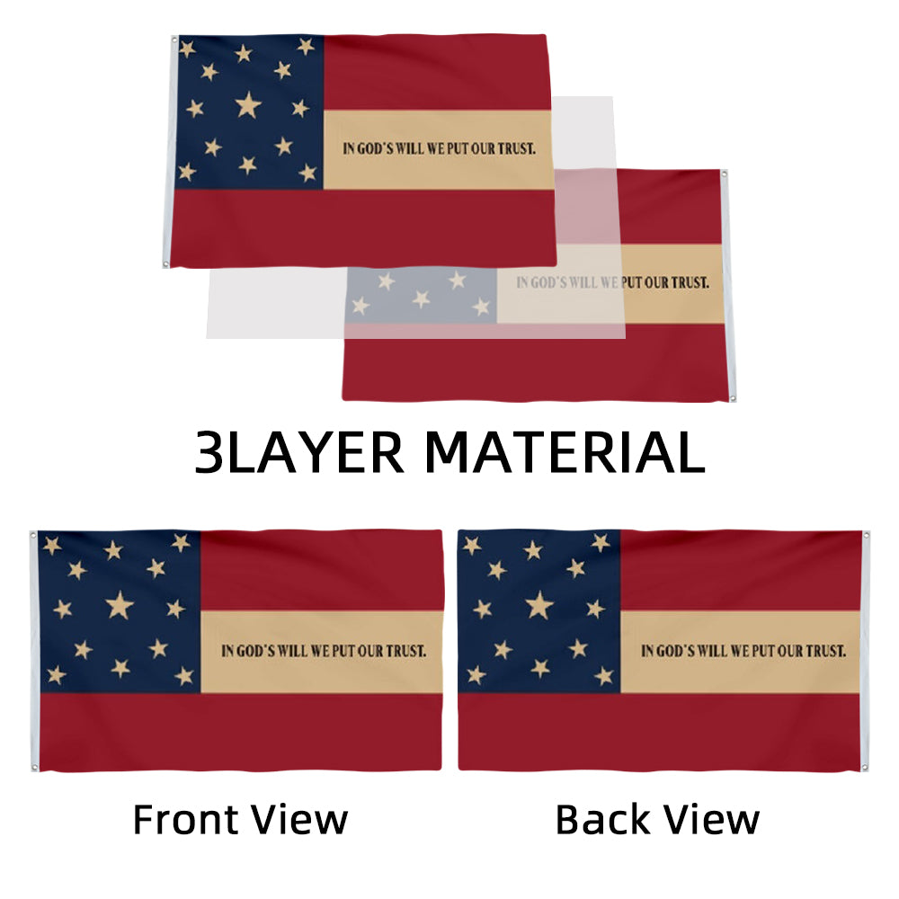 Stars And Bars 13 In God'S Will We Put Our Trust Csa Civl War Vintage flag 3x5ft banner man cave