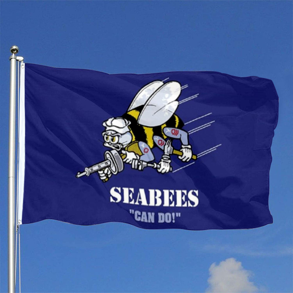Navy Seabees flag 3x5ft banner man cave