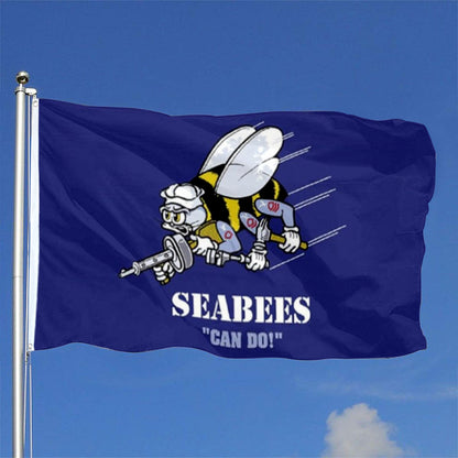 Navy Seabees flag 3x5ft banner man cave