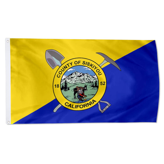 Siskiyou County, California Theme Flag: 3x5ft Man Cave California Mining Regional Culture-Style Banner