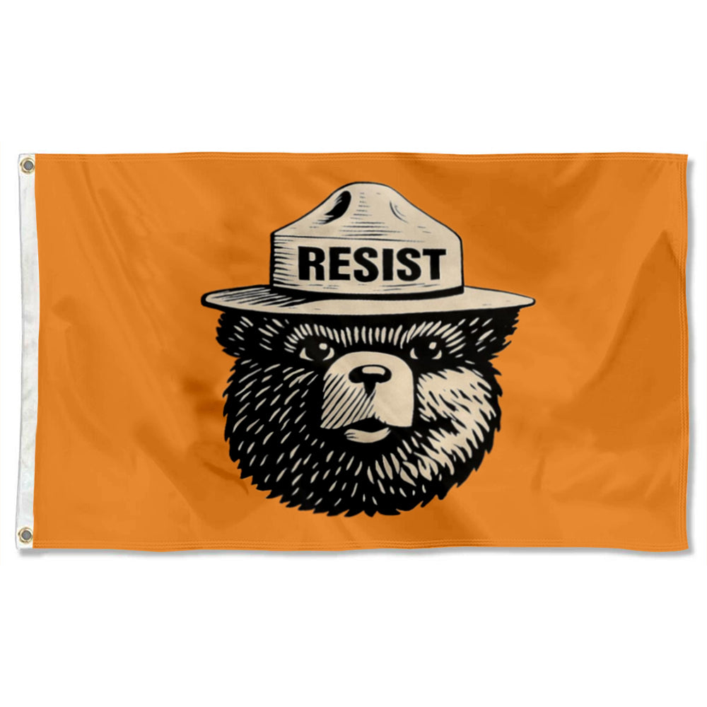 Smokey Bear RESIST flag 3x5ft banner man cave
