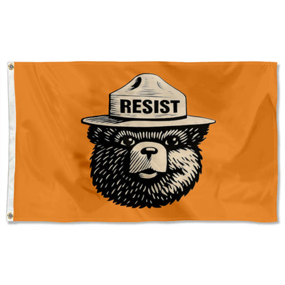 Smokey Bear RESIST flag 3x5ft banner man cave