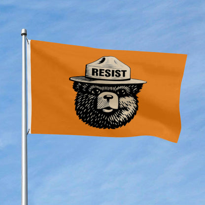 Smokey Bear RESIST flag 3x5ft banner man cave