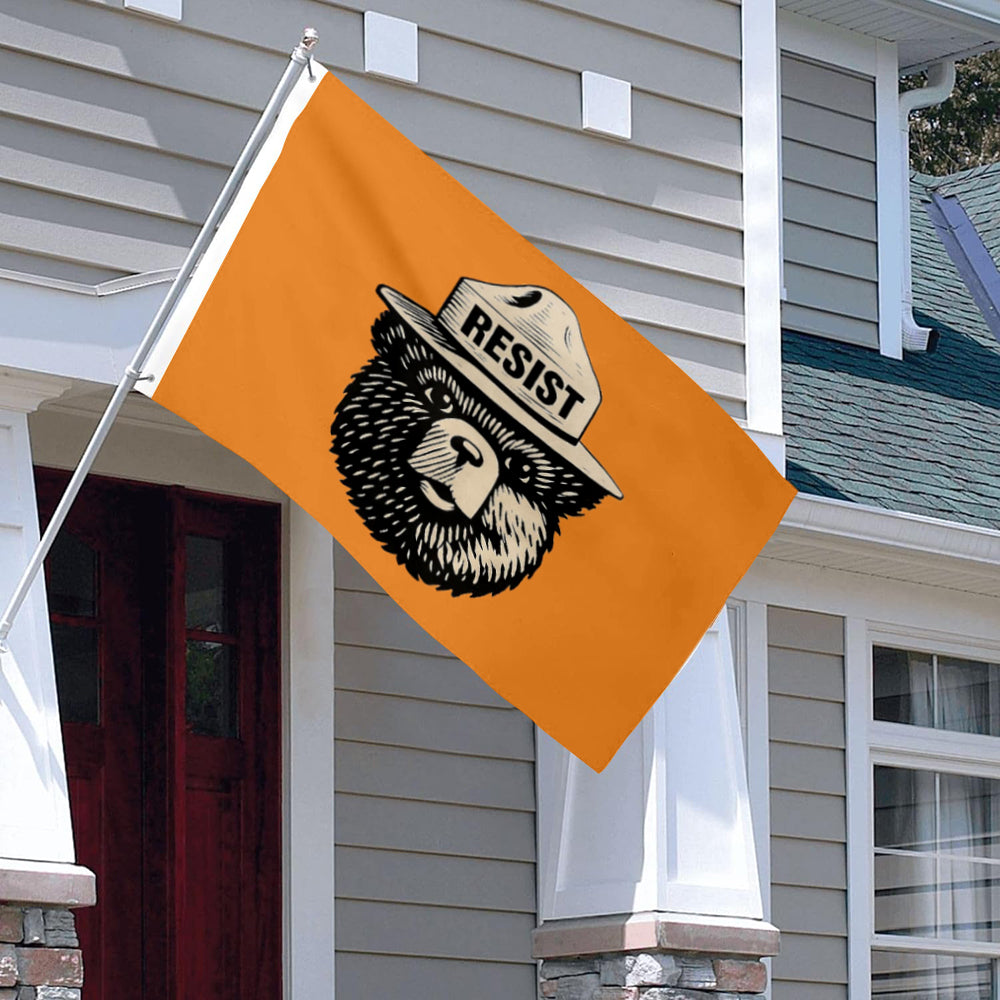 Smokey Bear RESIST flag 3x5ft banner man cave