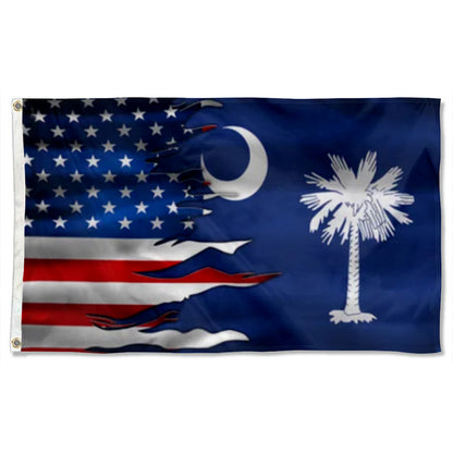 South Carolina and American flag 3x5ft banner man cave