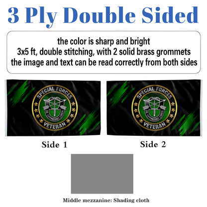 Special Forces Veteran flag 3x5ft banner man cave
