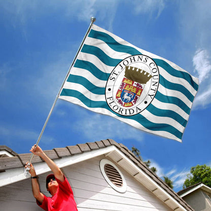 St. Johns County, Florida Theme Flag: 3x5ft Man Cave American Coastal County Culture-Style Banner