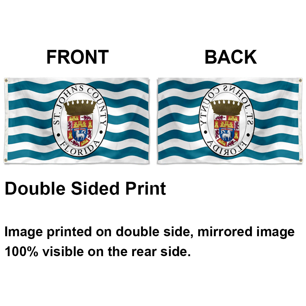 St. Johns County, Florida Theme Flag: 3x5ft Man Cave American Coastal County Culture-Style Banner