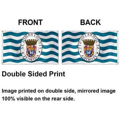 St. Johns County, Florida Theme Flag: 3x5ft Man Cave American Coastal County Culture-Style Banner