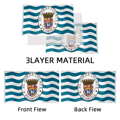 St. Johns County, Florida Theme Flag: 3x5ft Man Cave American Coastal County Culture-Style Banner