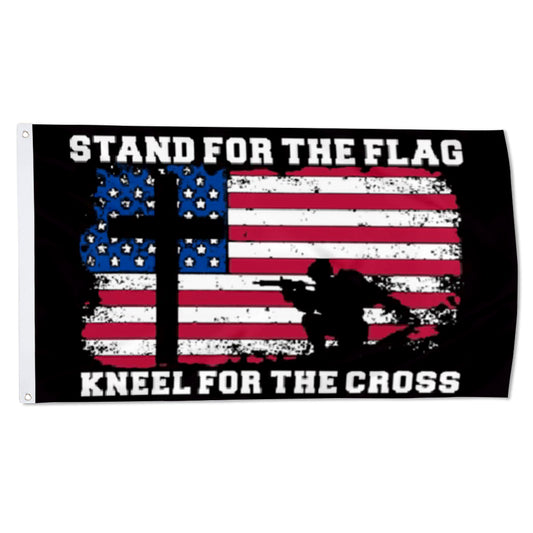 Stand For the flag and Kneel for the Cross Jesus Patriot Christian flags 3x5ft banner man cave