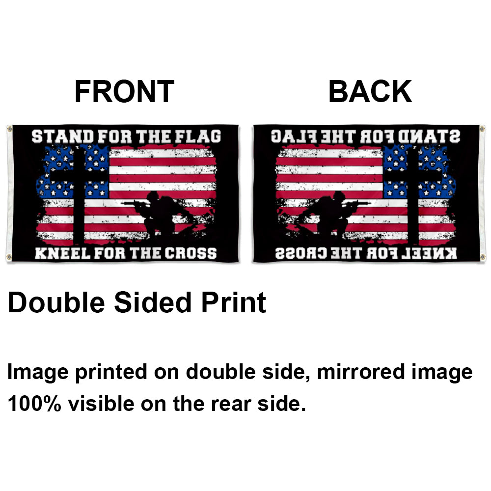 Stand For the flag and Kneel for the Cross Jesus Patriot Christian flags 3x5ft banner man cave