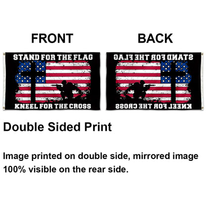 Stand For the flag and Kneel for the Cross Jesus Patriot Christian flags 3x5ft banner man cave