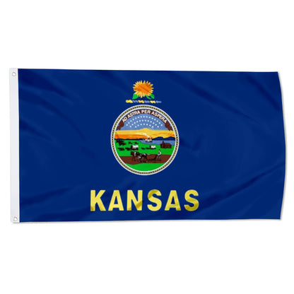 State of Kansas Flag: 3x5ft Man Cave American Midwest Agricultural State Culture-Style Banner