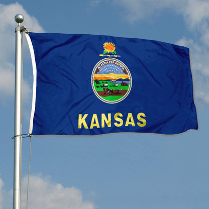 State of Kansas Flag: 3x5ft Man Cave American Midwest Agricultural State Culture-Style Banner