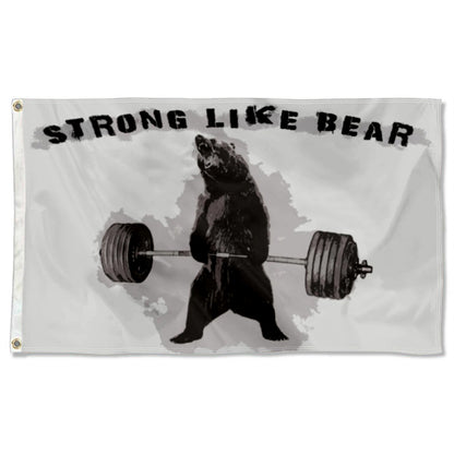 "Strong Like Bear" Deadlifting Fun Gym flag 3x5ft banner man cave