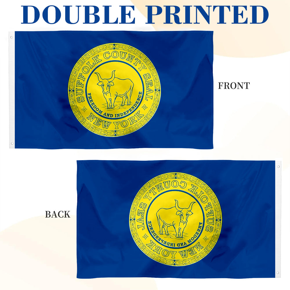 Suffolk County, New York Theme Flag: 3x5ft Man Cave American County Culture-Style Banner