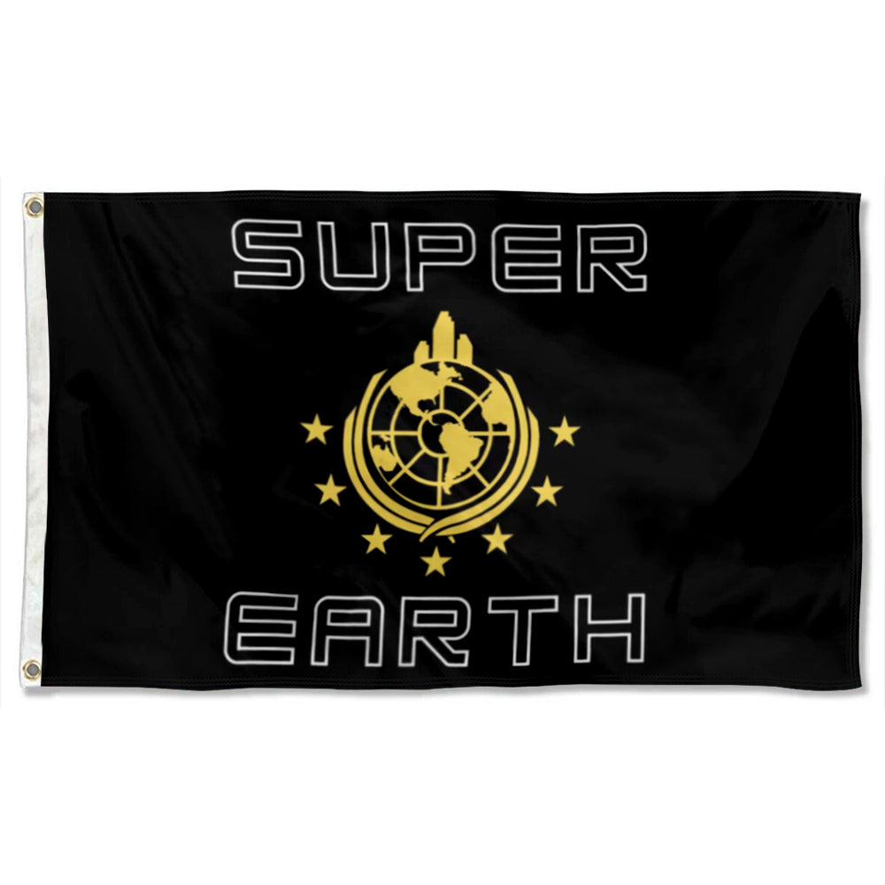 Super Earth Black flag 3x5ft banner man cave