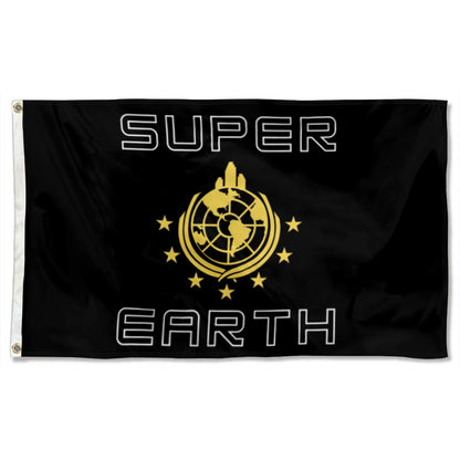 Super Earth Black flag 3x5ft banner man cave